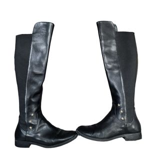 Tommy Hilfiger Twirme Equestrian Leather black tall boots sz 8M like new